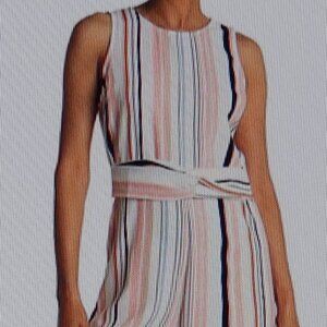 PAPILLION Stripe Knot Detail Wide Leg Sleeveless Jumpsuit Size L
